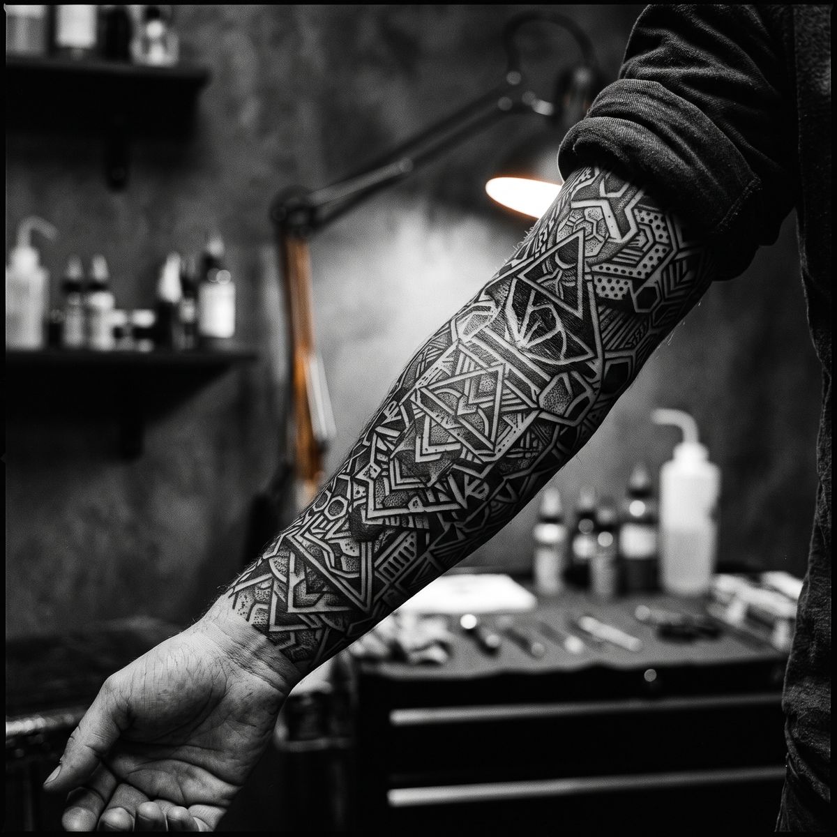 Manche ornementale, Blackwork