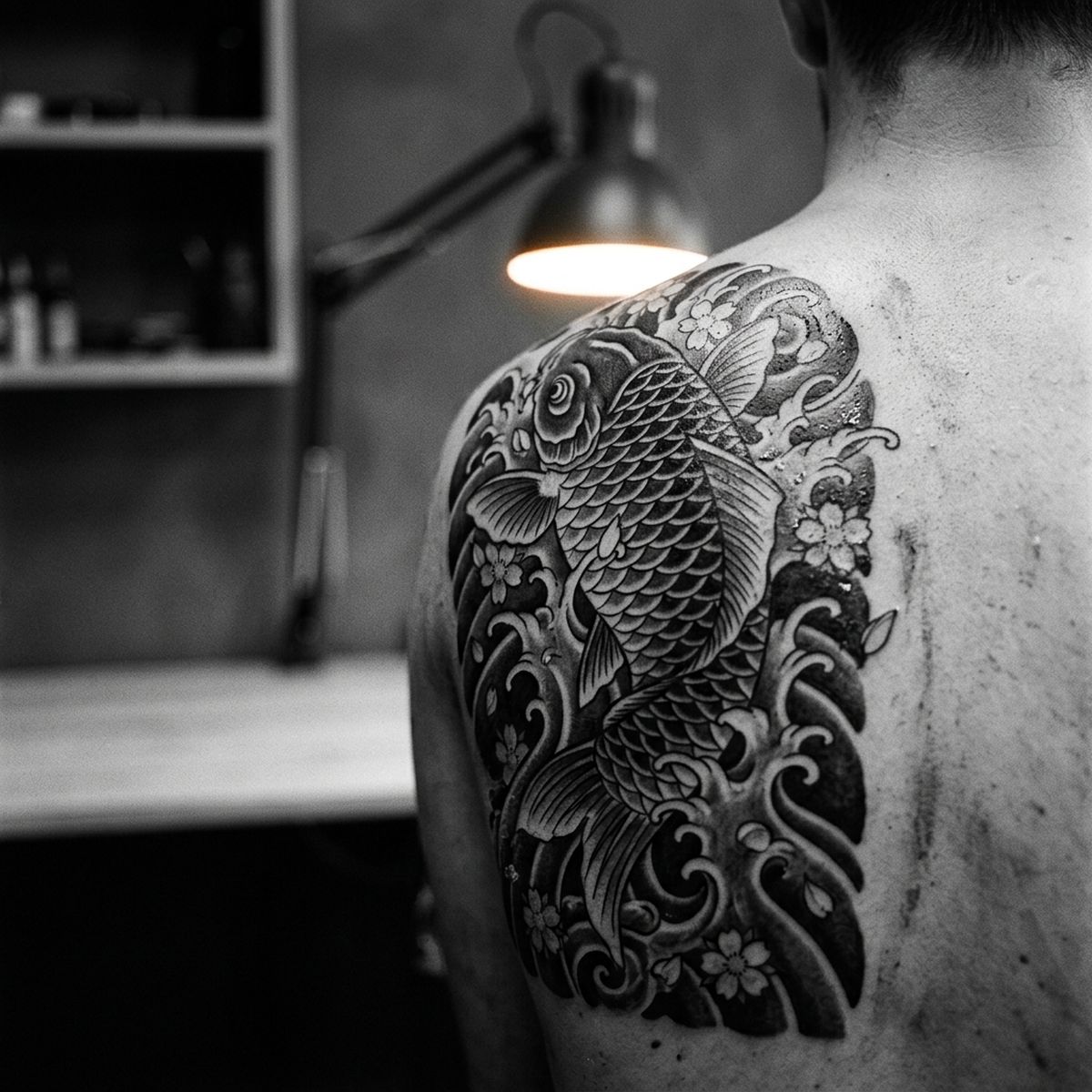 Carpe et vagues, Japonais par Alba Reyer